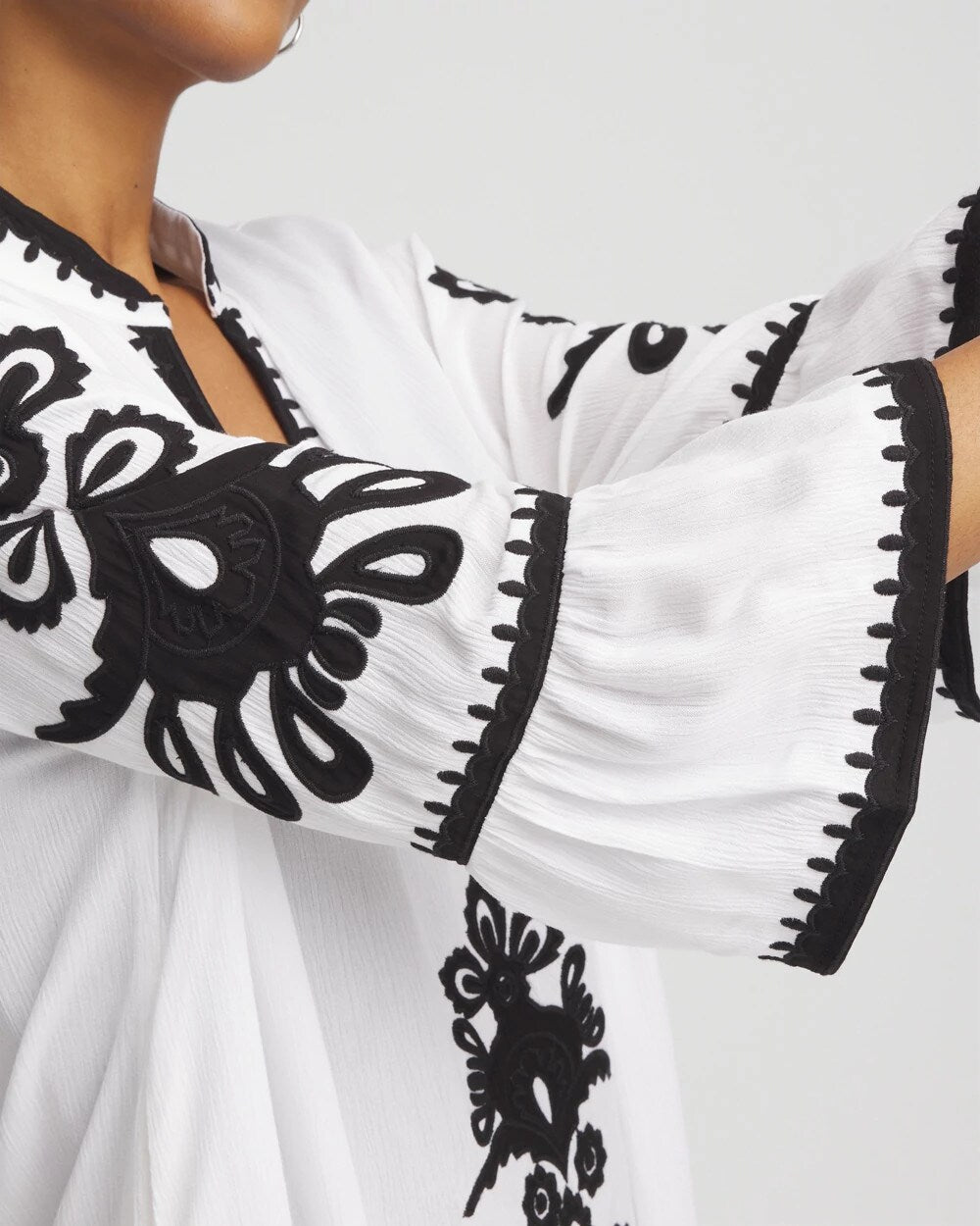 Chico's | Embroidered Beach Swimsuit Cover Up/ Alabaster