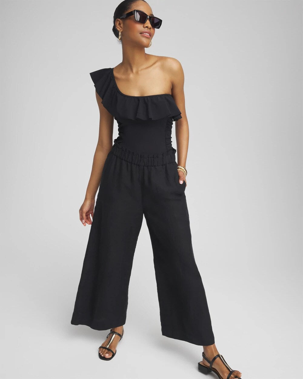 Chico's | Gottex One Shoulder One Piece Swimsuit/ Black