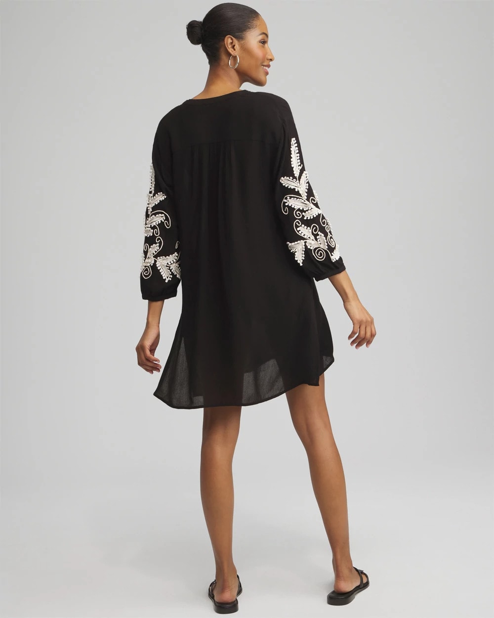 Chico's | Embroidered Coverup Dress/ Black