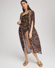 Chico's | Miraclesuit® Raya De Safari Kimono Cover-Up/ Black/Brown