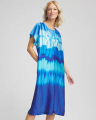 Chico's | Gottex Golden Hour V-Neck Dress Cover-Up/ Blue Multi