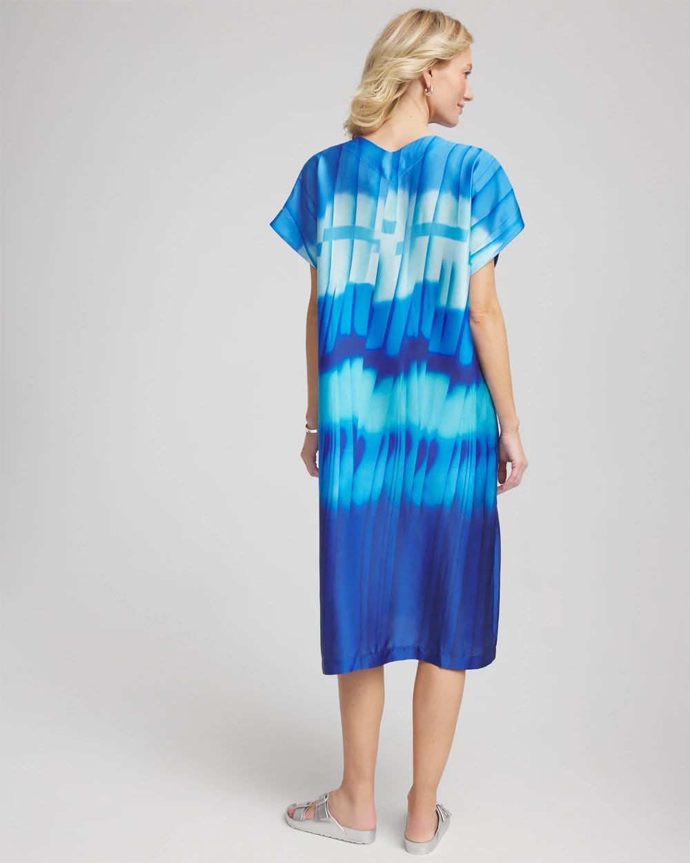 Chico's | Gottex Golden Hour V-Neck Dress Cover-Up/ Blue Multi