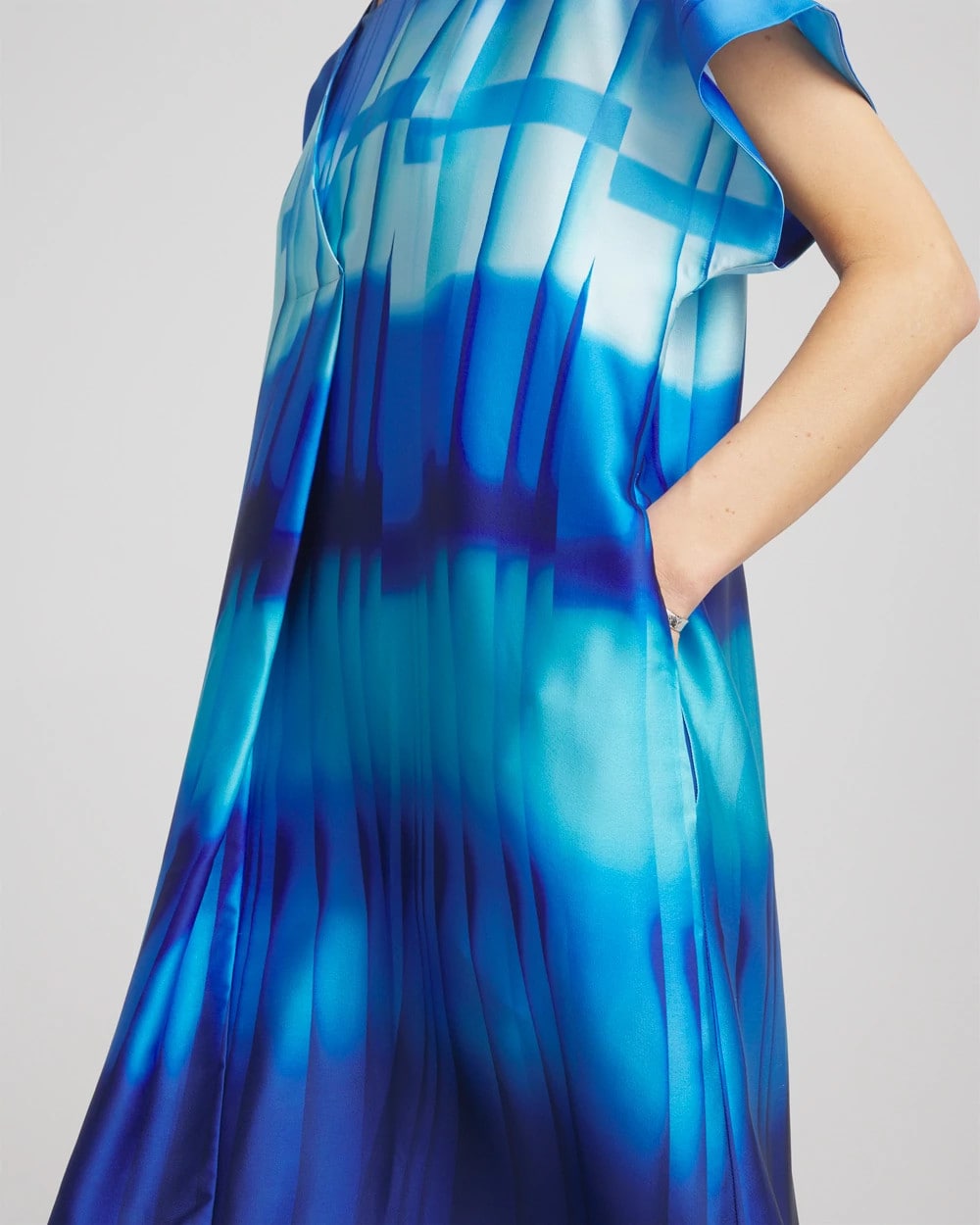 Chico's | Gottex Golden Hour V-Neck Dress Cover-Up/ Blue Multi