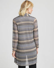 Chico's | Travelers™ Knit Chevron Open-Front Cardigan/ Canyon Blue