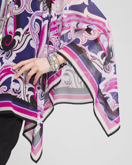 Chico's | Travelers™ Paisley Chiffon Layered Top/ Purple Clover