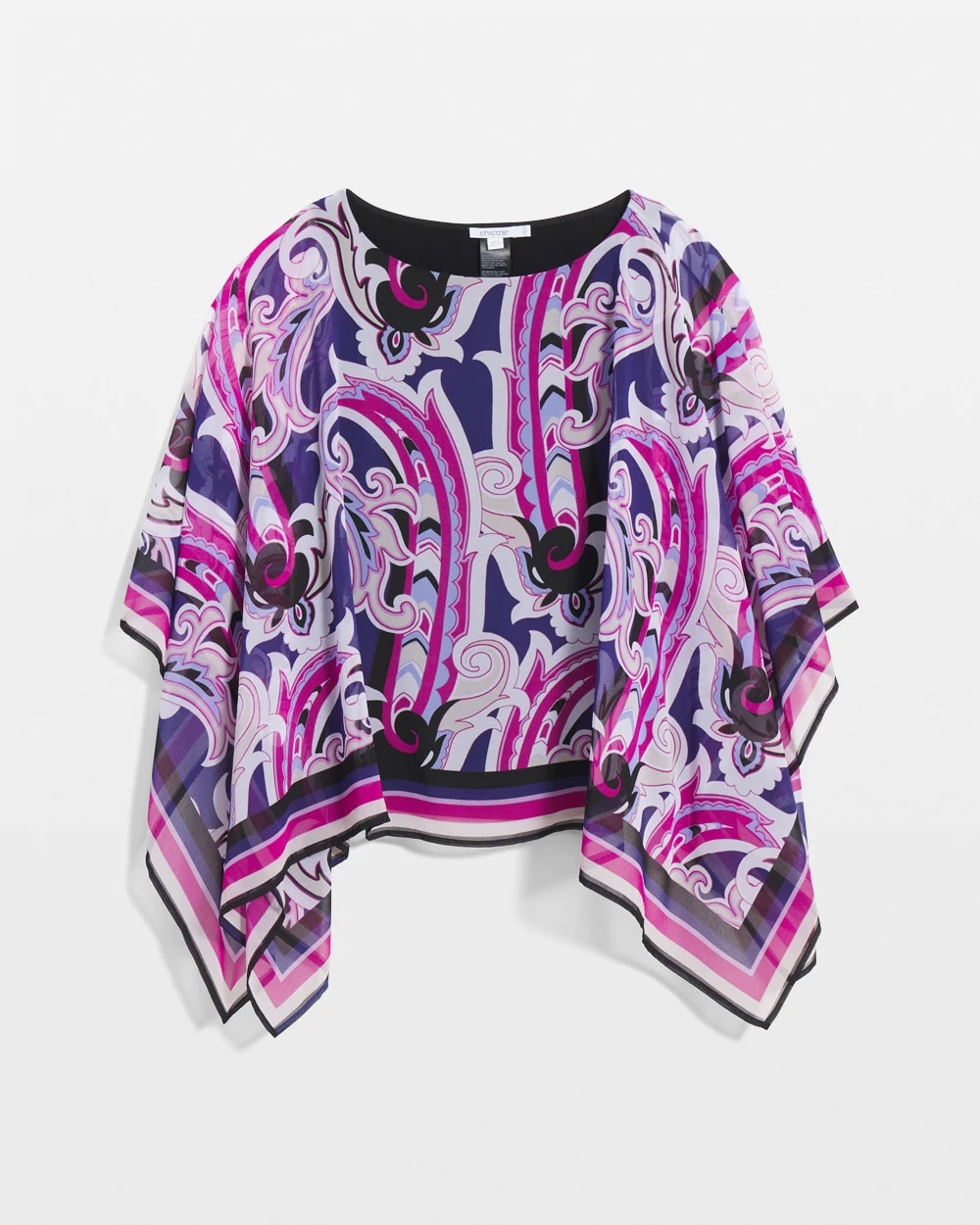Chico's | Travelers™ Paisley Chiffon Layered Top/ Purple Clover