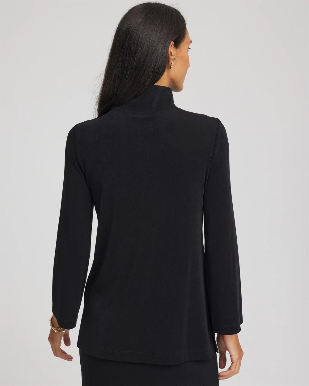 Chico's | Travelers™ Button Mockneck Top/ Travelers Black