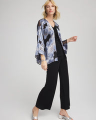 Chico's | Travelers™ Collection Paisley Burnout Jacket/ Canyon Blue