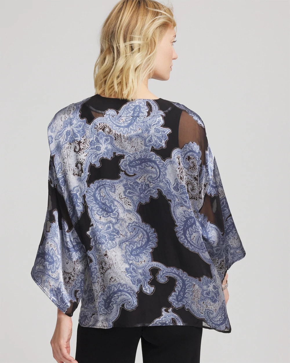 Chico's | Travelers™ Collection Paisley Burnout Jacket/ Canyon Blue