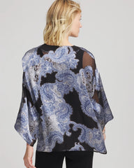 Chico's | Travelers™ Collection Paisley Burnout Jacket/ Canyon Blue