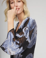 Chico's | Travelers™ Collection Paisley Burnout Jacket/ Canyon Blue