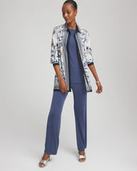 Chico's | Travelers™ Collection Paisley Mesh Shirt Jacket/ Canyon Blue