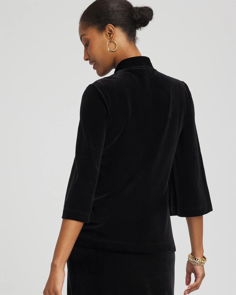 Chico's | Travelers™ Velvet V-Neck Kimono Sleeve Top/ Travelers Black
