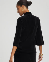 Chico's | Travelers™ Velvet V-Neck Kimono Sleeve Top/ Travelers Black