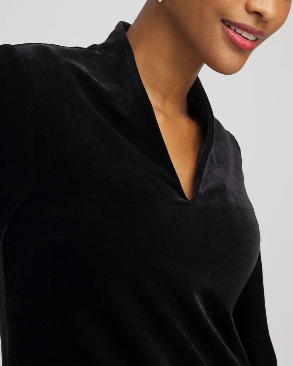 Chico's | Travelers™ Velvet V-Neck Kimono Sleeve Top/ Travelers Black
