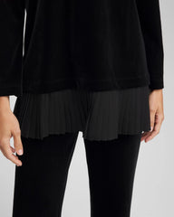 Chico's | Travelers™ Chiffon Hem Velvet Tunic/ Travelers Black