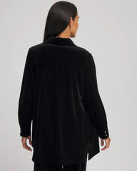 Chico's | Travelers™ Velvet Button-Down Shirt/ Travelers Black