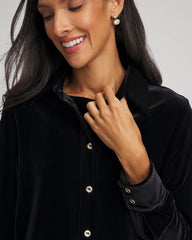 Chico's | Travelers™ Velvet Button-Down Shirt/ Travelers Black