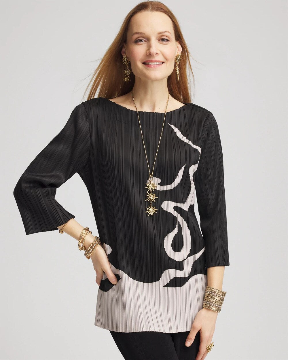Chico's | Travelers™ Collection Pleated Top/ Travelers Black