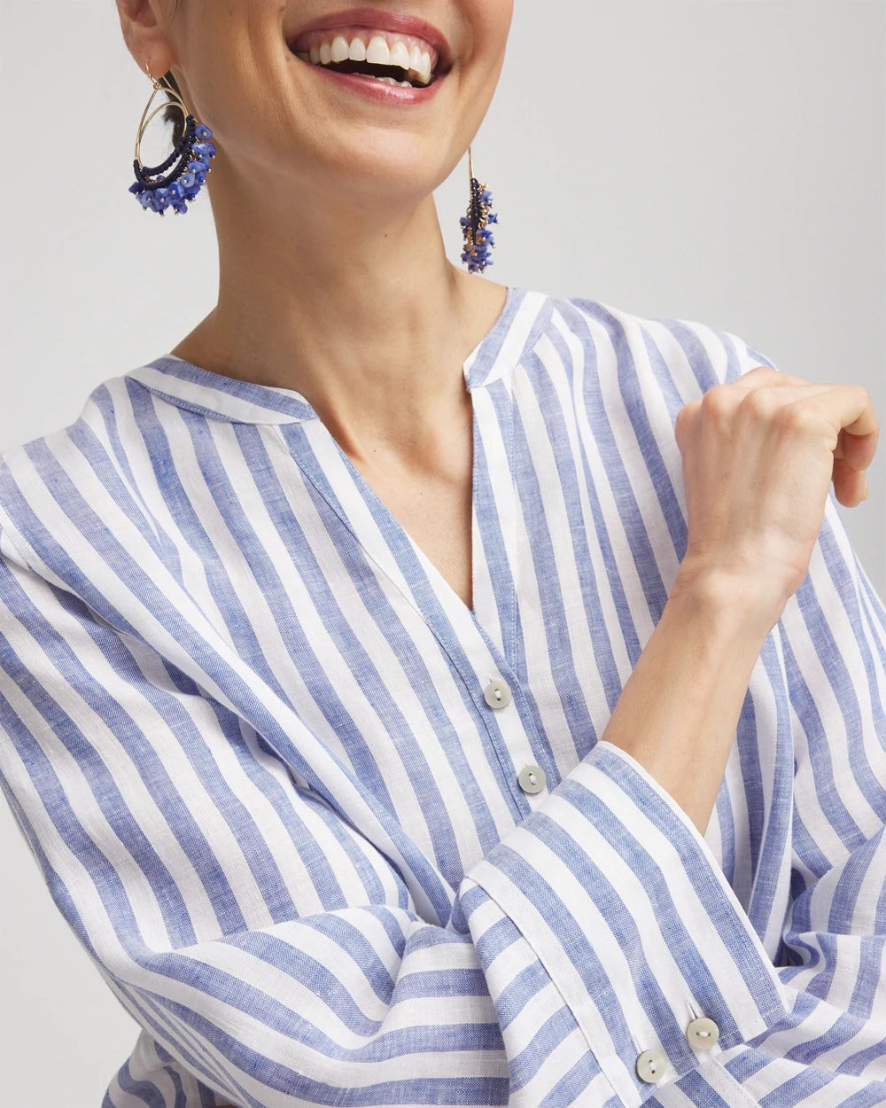 Chico's | No Iron™ Linen Tunic/ Indigo