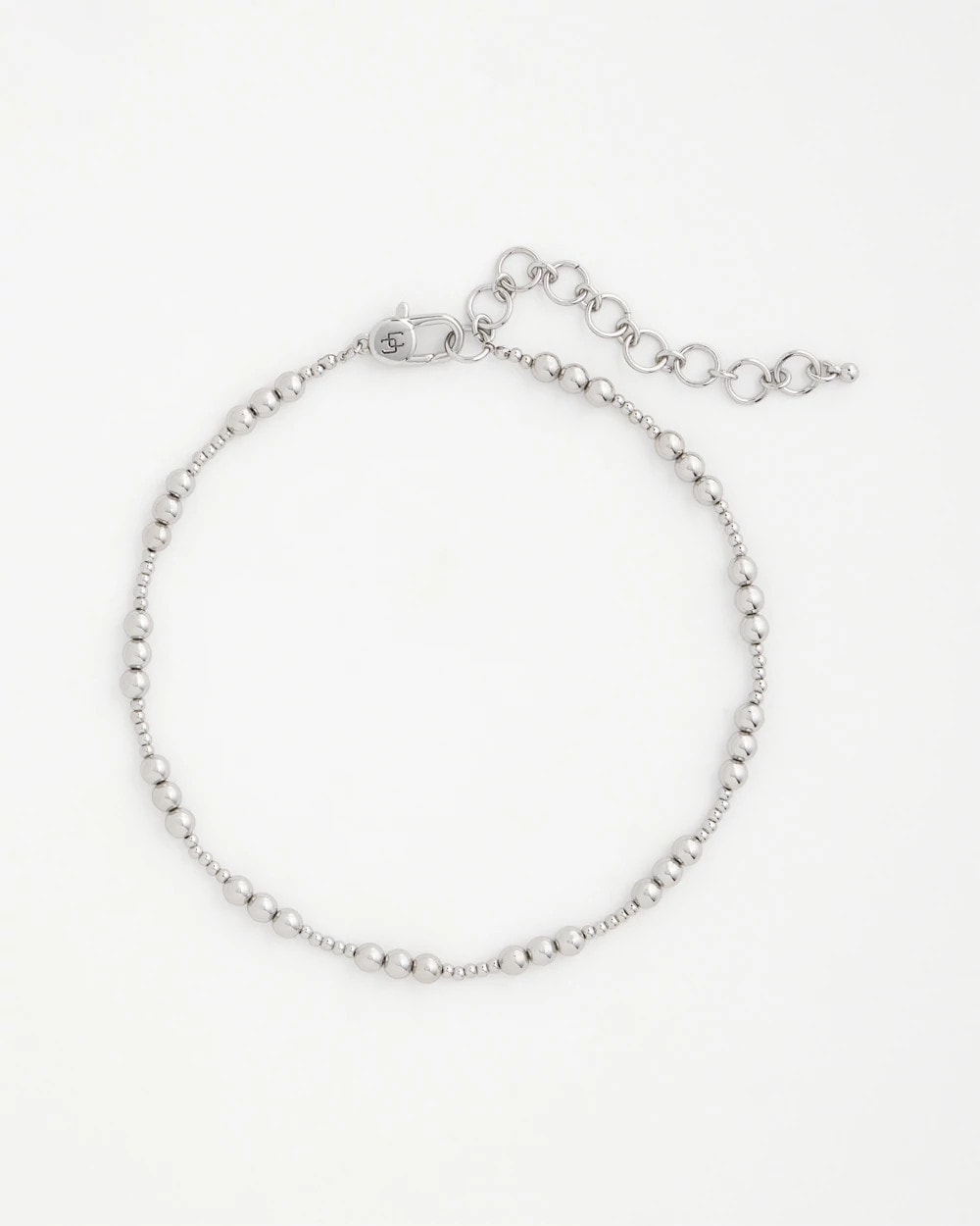 Chico's | Silvertone Beaded Necklace/ Silver