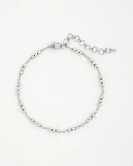 Chico's | Silvertone Beaded Necklace/ Silver