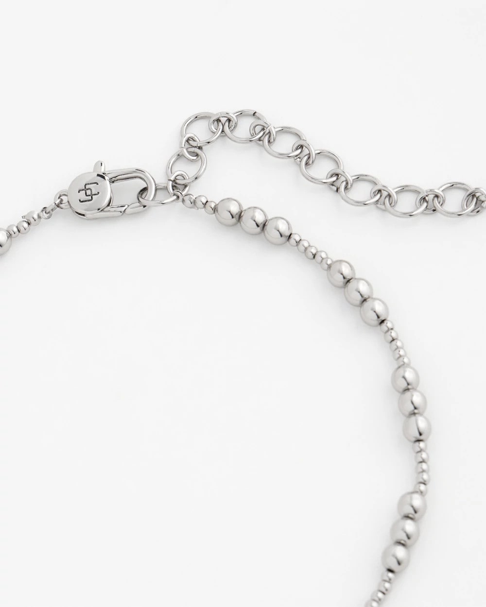 Chico's | Silvertone Beaded Necklace/ Silver