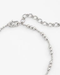 Chico's | Silvertone Beaded Necklace/ Silver