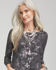 Chico's | Silver Tone Pave Multistrand Necklace/ Silver