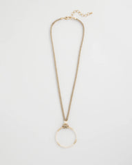 Chico's | Large Open Pendant Necklace/ Neutral