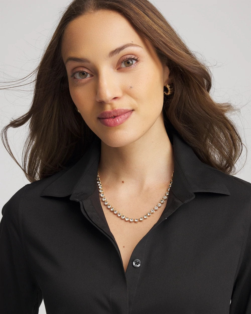 Chico's | Goldtone Tennis Necklace/ Gold