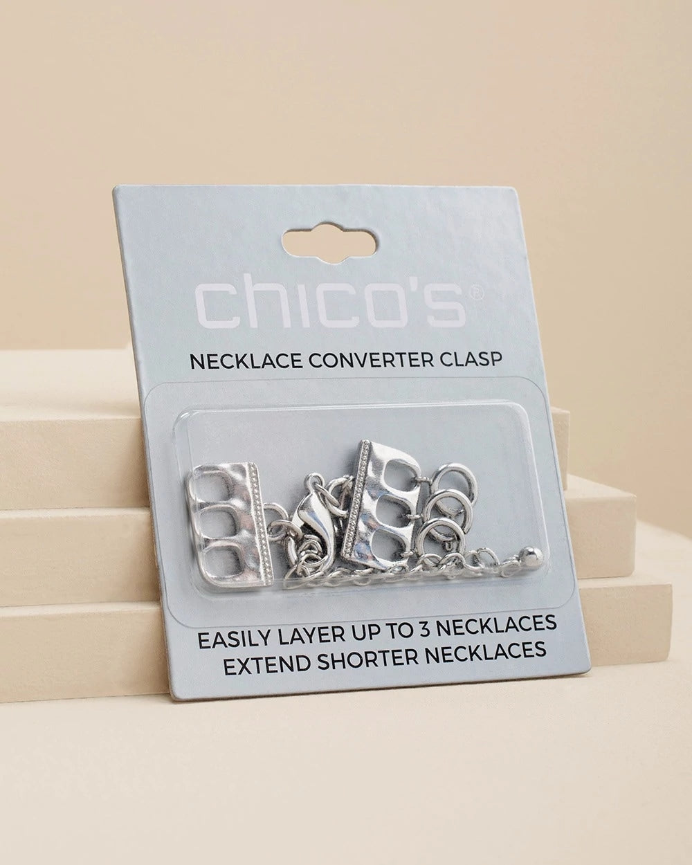 Chico's | Silvertone Necklace Converter/ Silver