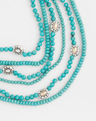Chico's | Turquoise Multistrand Bib Necklace/ Turquoise