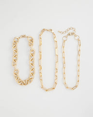 Chico's | Convertible Three-Strand Chain Necklace/ Gold