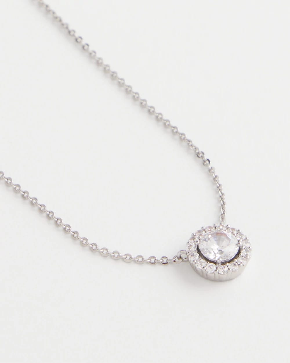 Chico's | Silver Tone Drop Stone Necklace/ Silver