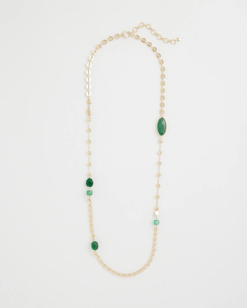 Chico's | Green Accent Long Single Strand Necklace/ Green