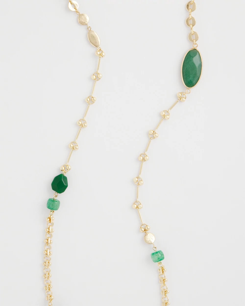Chico's | Green Accent Long Single Strand Necklace/ Green