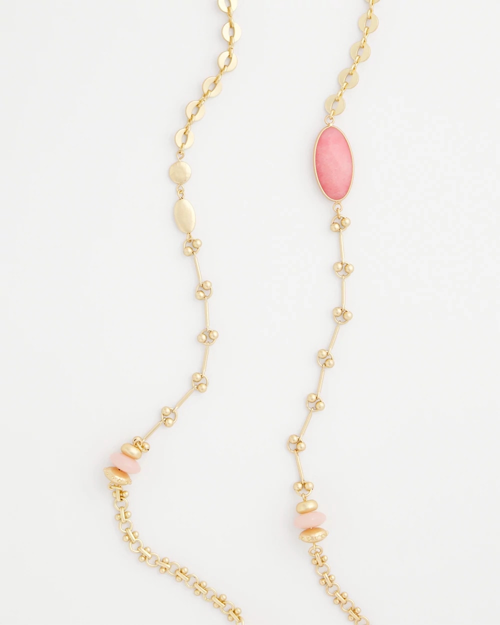 Chico's | Pink Accent Long Single Strand Necklace/ Pink