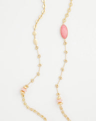 Chico's | Pink Accent Long Single Strand Necklace/ Pink
