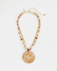 Chico's | Gold Foil Pendant Necklace/ Neutral