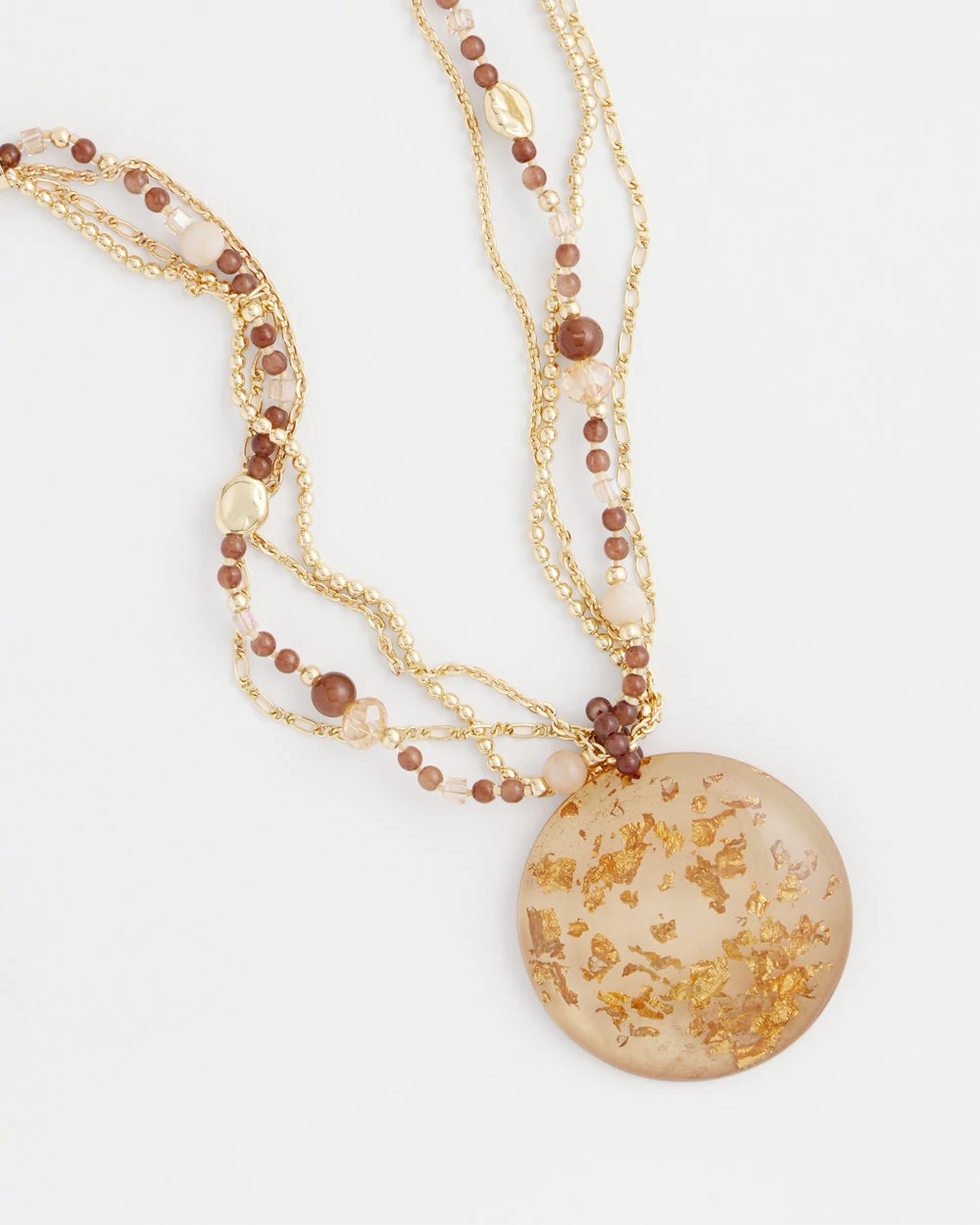 Chico's | Gold Foil Pendant Necklace/ Neutral