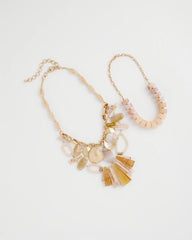 Chico's | Chico's Originals Neutral Stone Bib Necklace/ Neutral