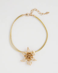 Chico's | Gold Flower Pendant Necklace/ Gold