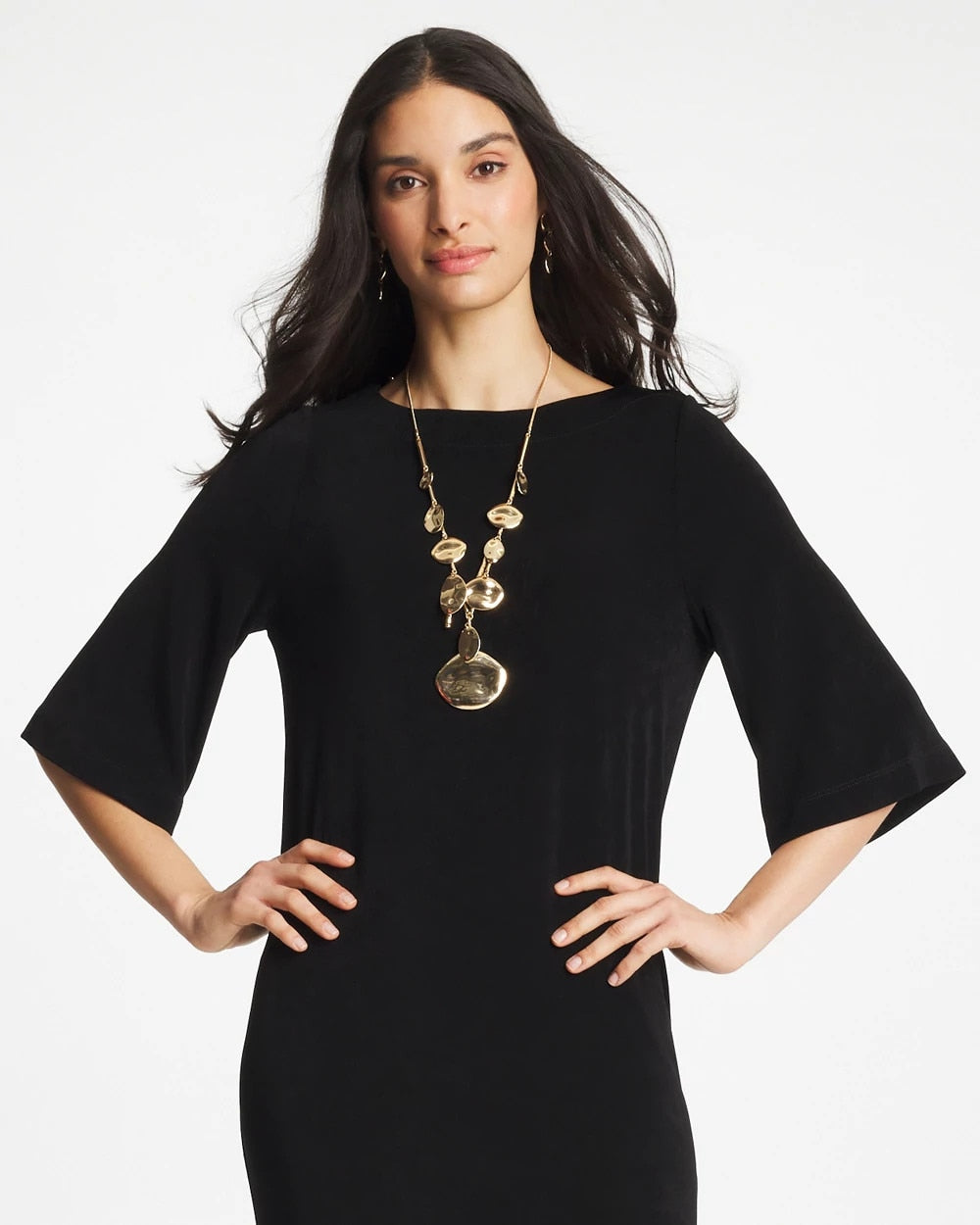 Chico's | Gold Long Single Strand Necklace/ Gold