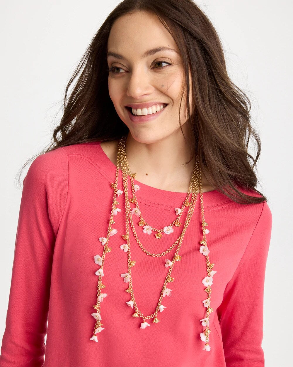 Chico's | Pink Multi-Layer Necklace/ Pink