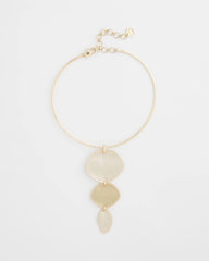 Chico's | Linear Reversible Pendant Necklace/ White/Gold