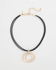 Chico's | Gold Tone Rings Pendant Necklace/ Gold