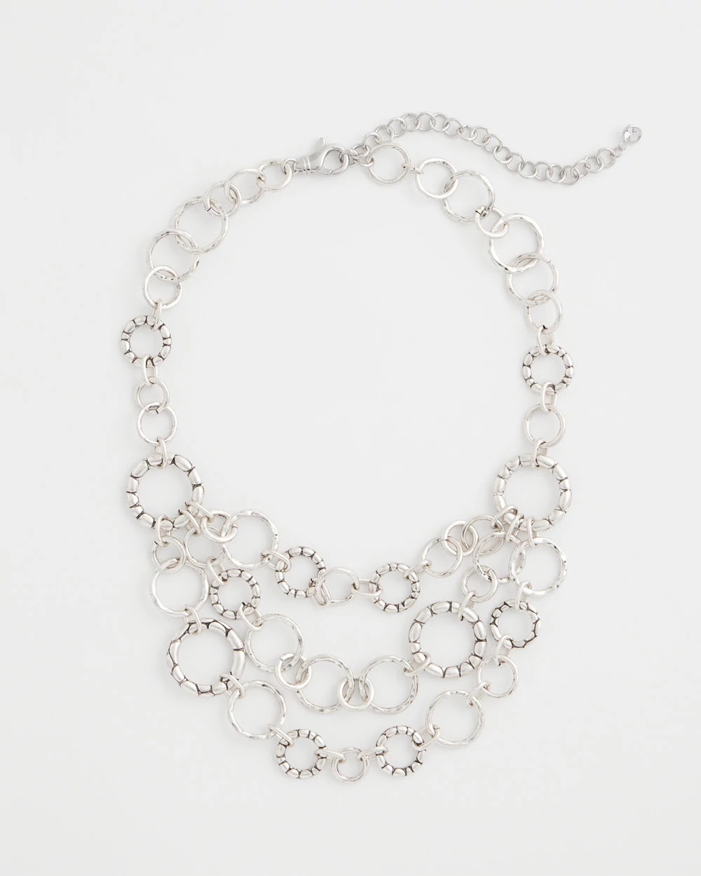 Chico's | Silver Multistrand Bib Necklace/ Silver