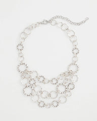 Chico's | Silver Multistrand Bib Necklace/ Silver