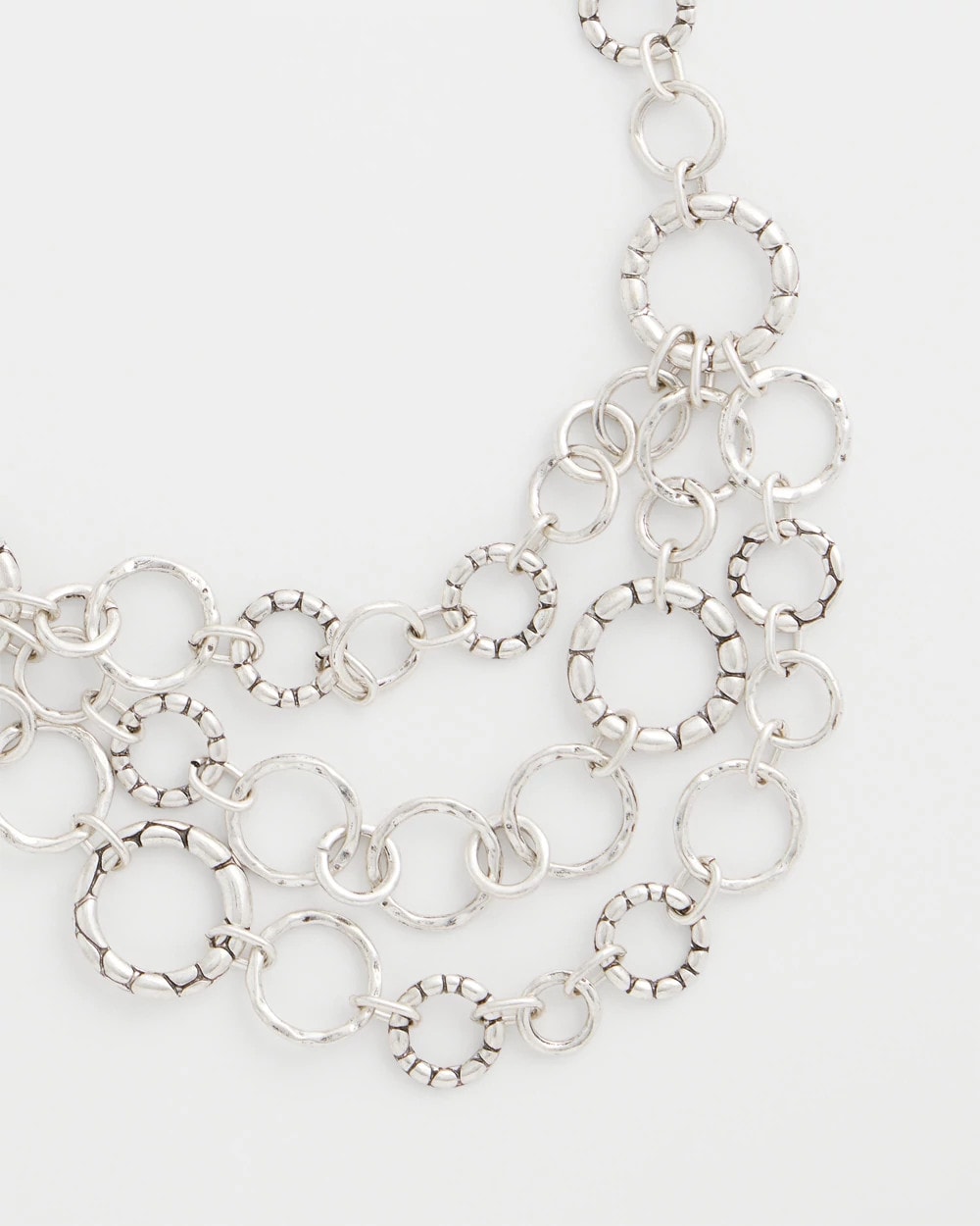 Chico's | Silver Multistrand Bib Necklace/ Silver